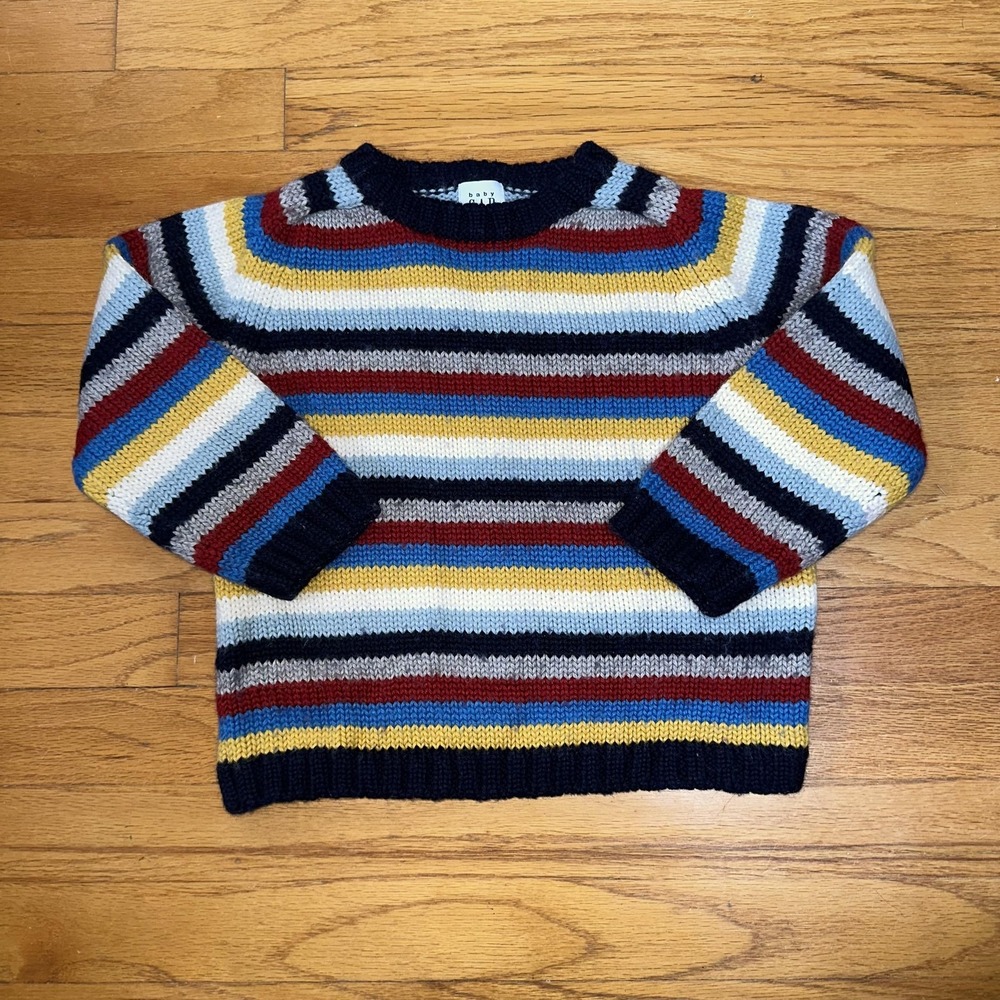 Vintage baby GAP Sweater Boys‎ 4 Years Multicolor Striped Wool Blend Y2K 00s VTG